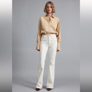 NEW NWT Rag & Bone Casey High Rise Flare Jeans Color: Ecru size 31